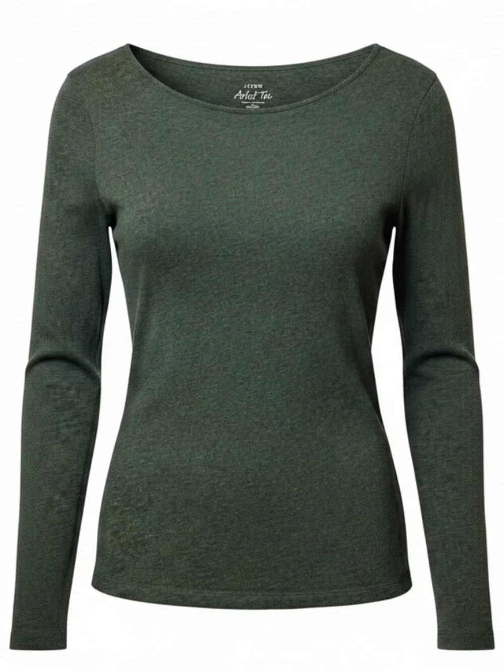 J. Crew Artist Tee Pullover Top Women Size M Olive Green Long Sleeve